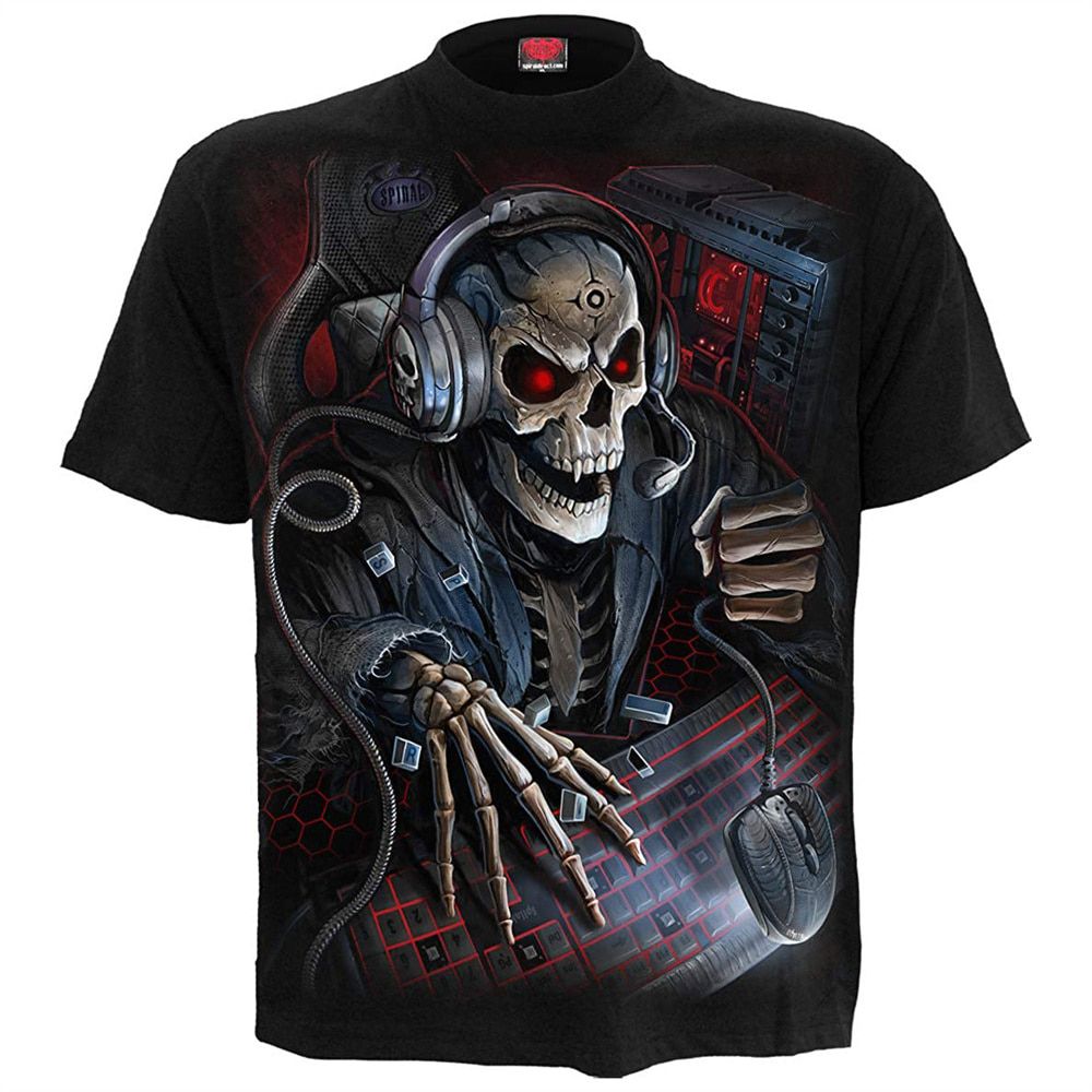 3D Printing Oversized Skull T Shirt For Men Streetwear Hop Trend Oversized Personality Punk Tops Harajuku Leisure Top Tees