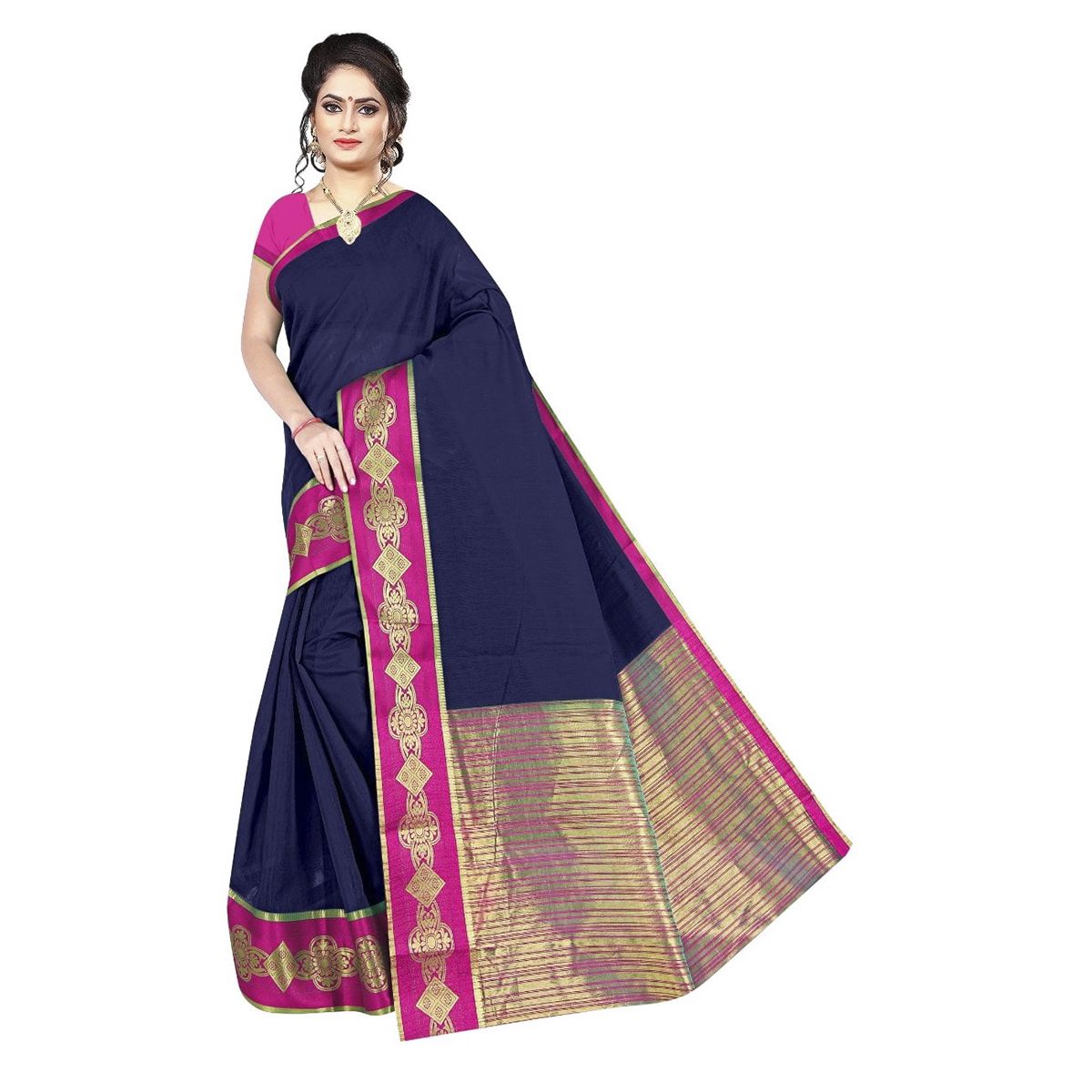 Multicolor Silk Cotton Saree for Women