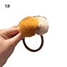 Lady Double Color Block Pompom Charm Ponytail Holder Elastic Hair Rope cessory