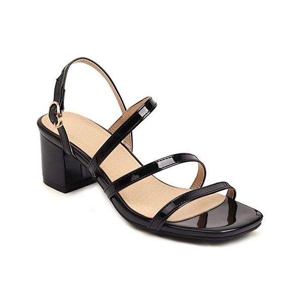 summer women's sandals with thick heels and leaky feet, rubber soles, low heels and round shoes, large size 34-48