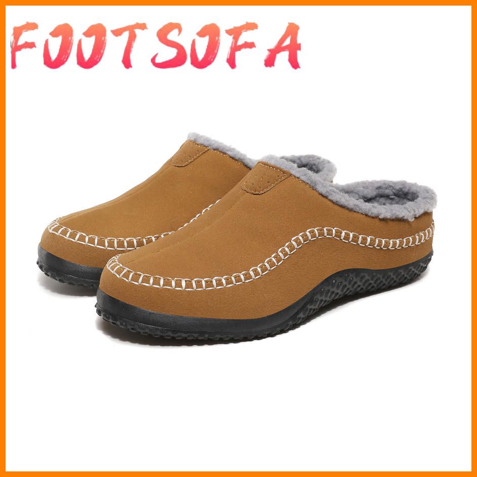 New Cotton Slippers Men Winter Outdoor Men Shoes WaterProof Cold-Proof Casual Shoes Men Plush Warm Man Footwear Big Size 38-48