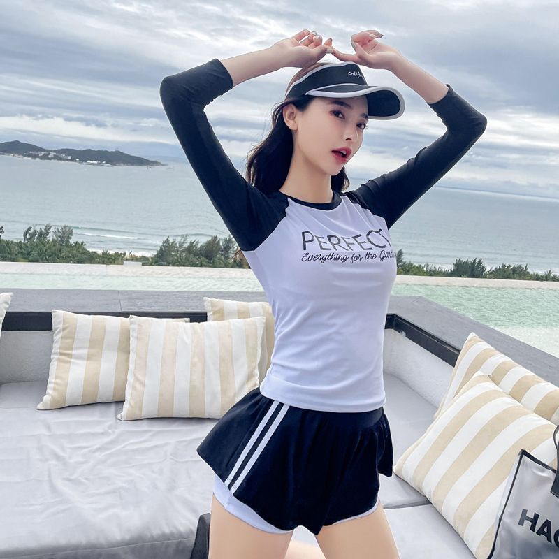 Yfashion 2 Pcs/set Women  Split  suit Letter Printed ervative Sports Style wo-piece ing Suit color