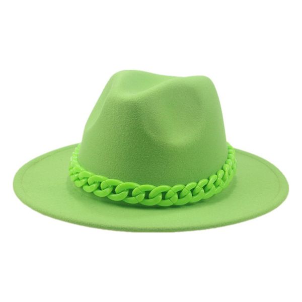 Hat Women Hats Felted Fedoras Winter Caps Chain Solid Casual Jazz Caps Hats for Men Fedoras SombrDe Mujer Sombrero Hombre