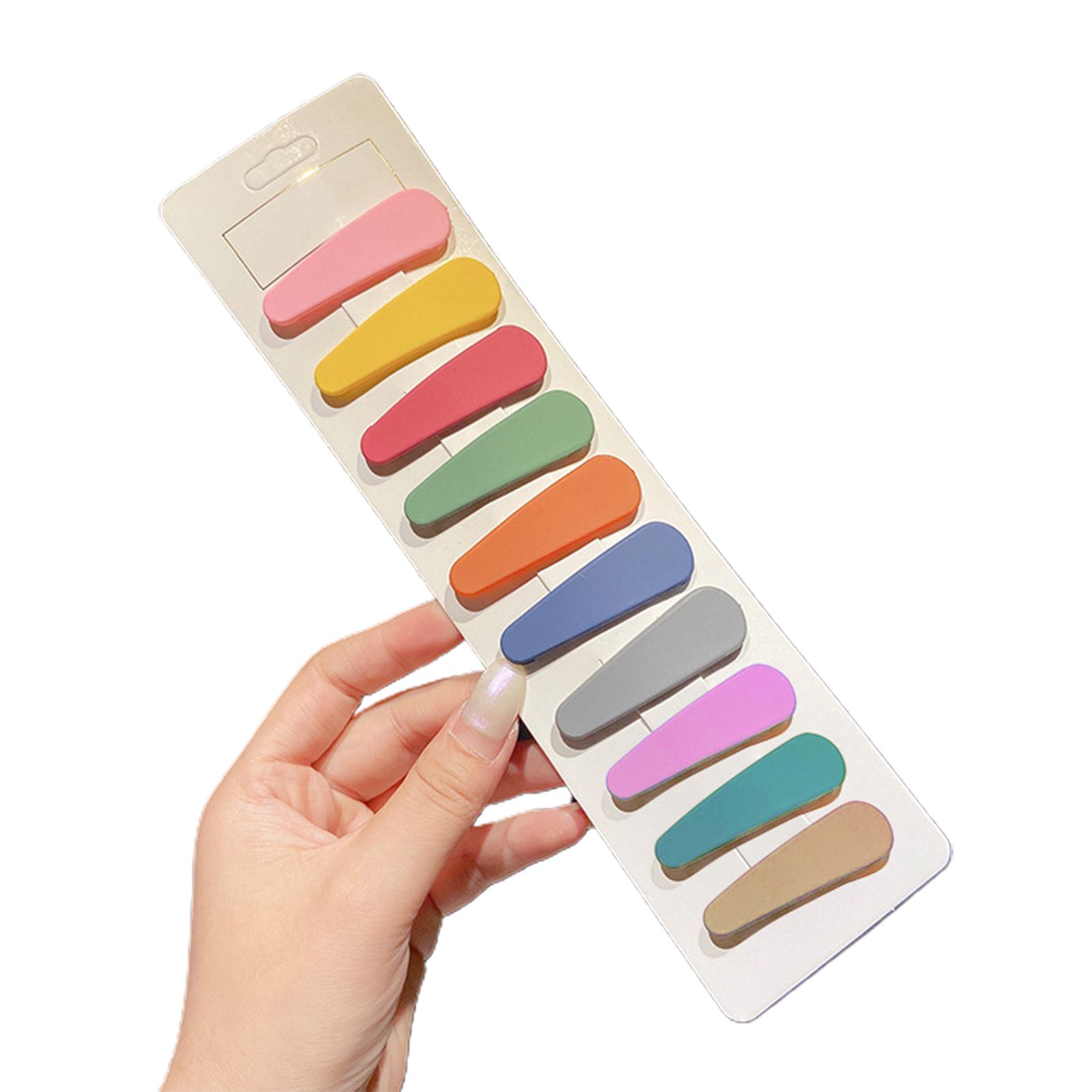 7/10/20 Pcs/Set Cute  Lovely Solid Color Rectangle Elastic Hair Barrette Hair Clip Fashion Accessories