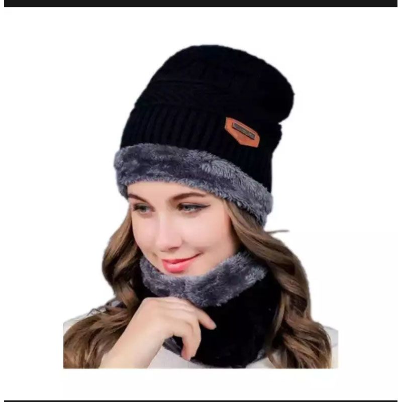 China 2part winter cap for woman Colour - Blue,Red,Brwon, From New Classical Home Tex. - Cap For Men