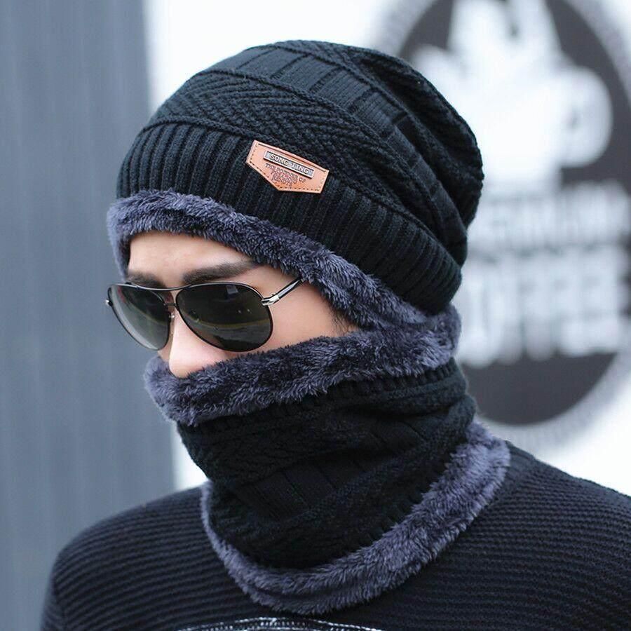 UGLY FISH Cap Winter Hat And Neck Warmer For Men Knit Hat SkulliesBeanies - Cap