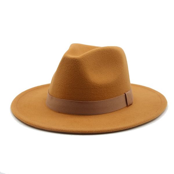 Women Hats Women Men Caps Wide Brim Bowknot Ribbon Band Winter Hat Women Dress Formal Pink White Fedora Hats SombrDe Mujer