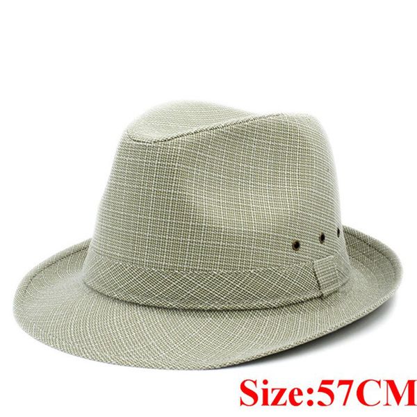 Big Size 57 58 59 60CM Men Homburg Fedora Hat For Gentleman Travel Church Sun Hat Dad Gift
