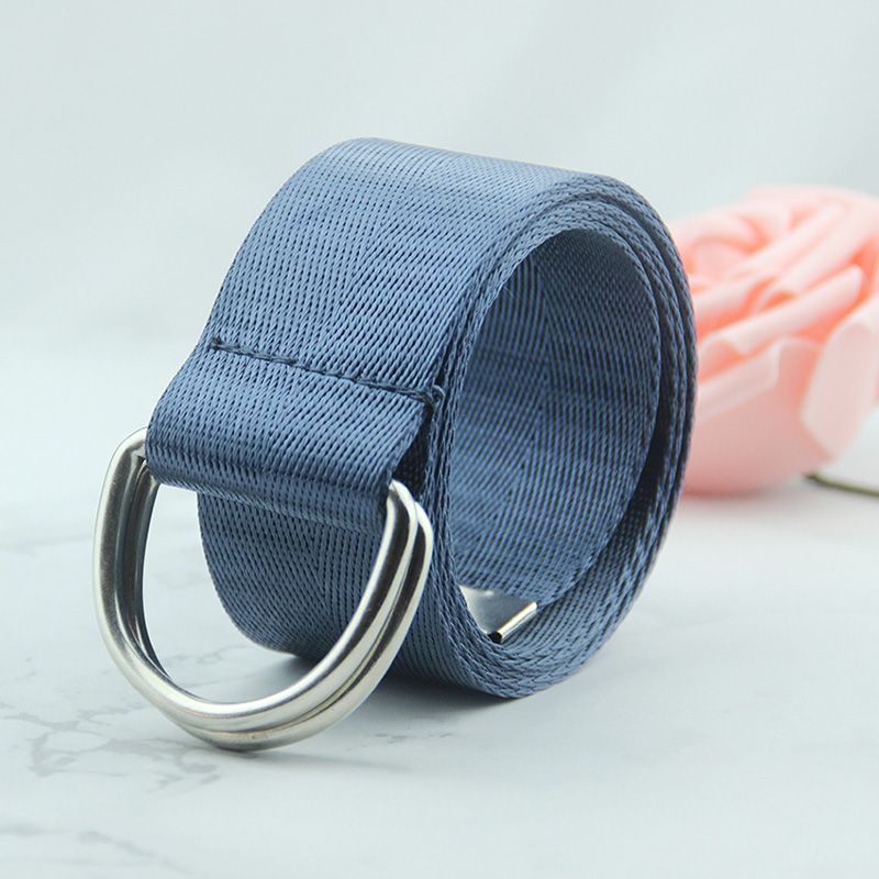 Loldeal 3.8x110cm Double Loop Belt Women's Belt Men's Belt Fashion Youth Canvas Belt