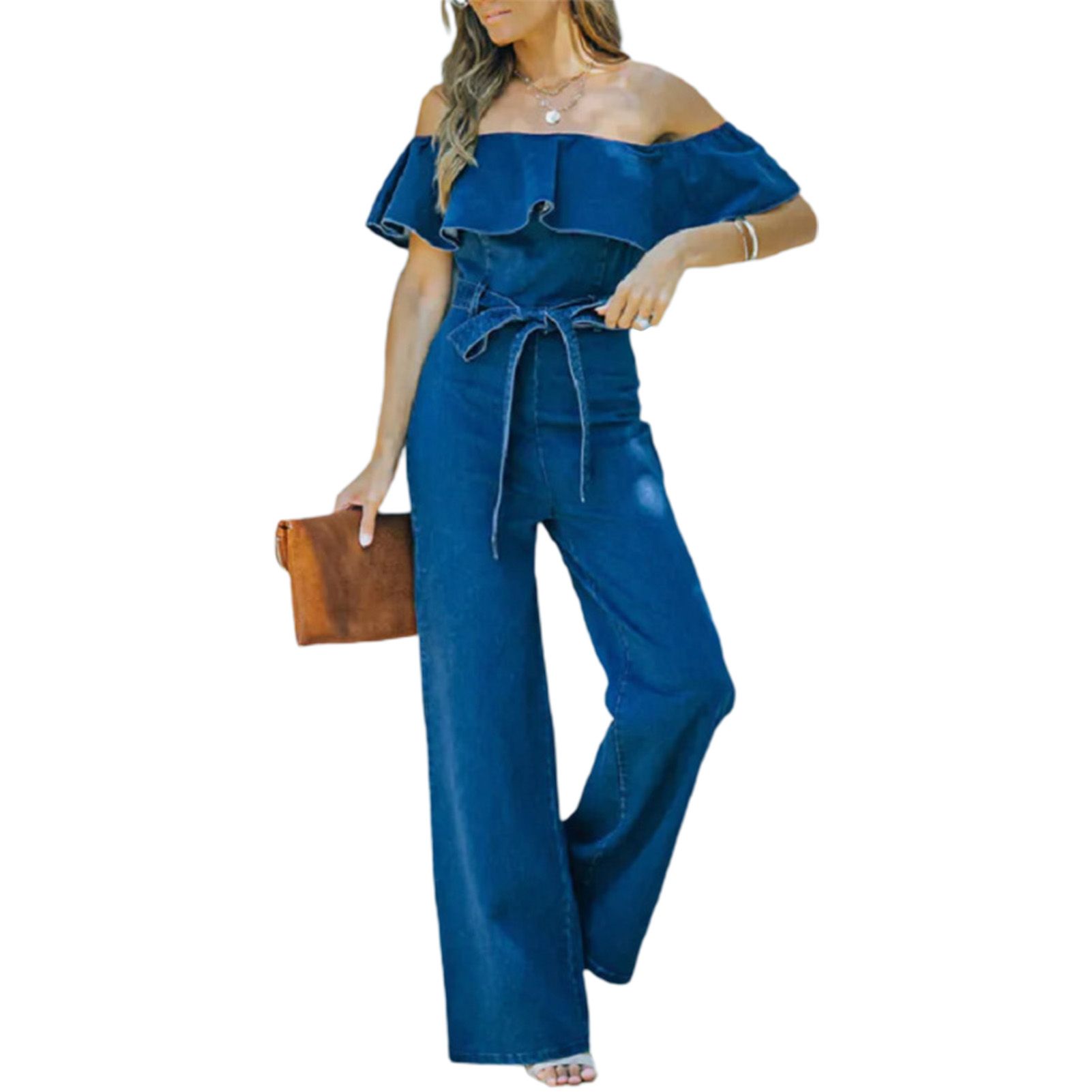 Women Jumpsuit Solid Color Pure Color Slim-fitting Jumpsuit