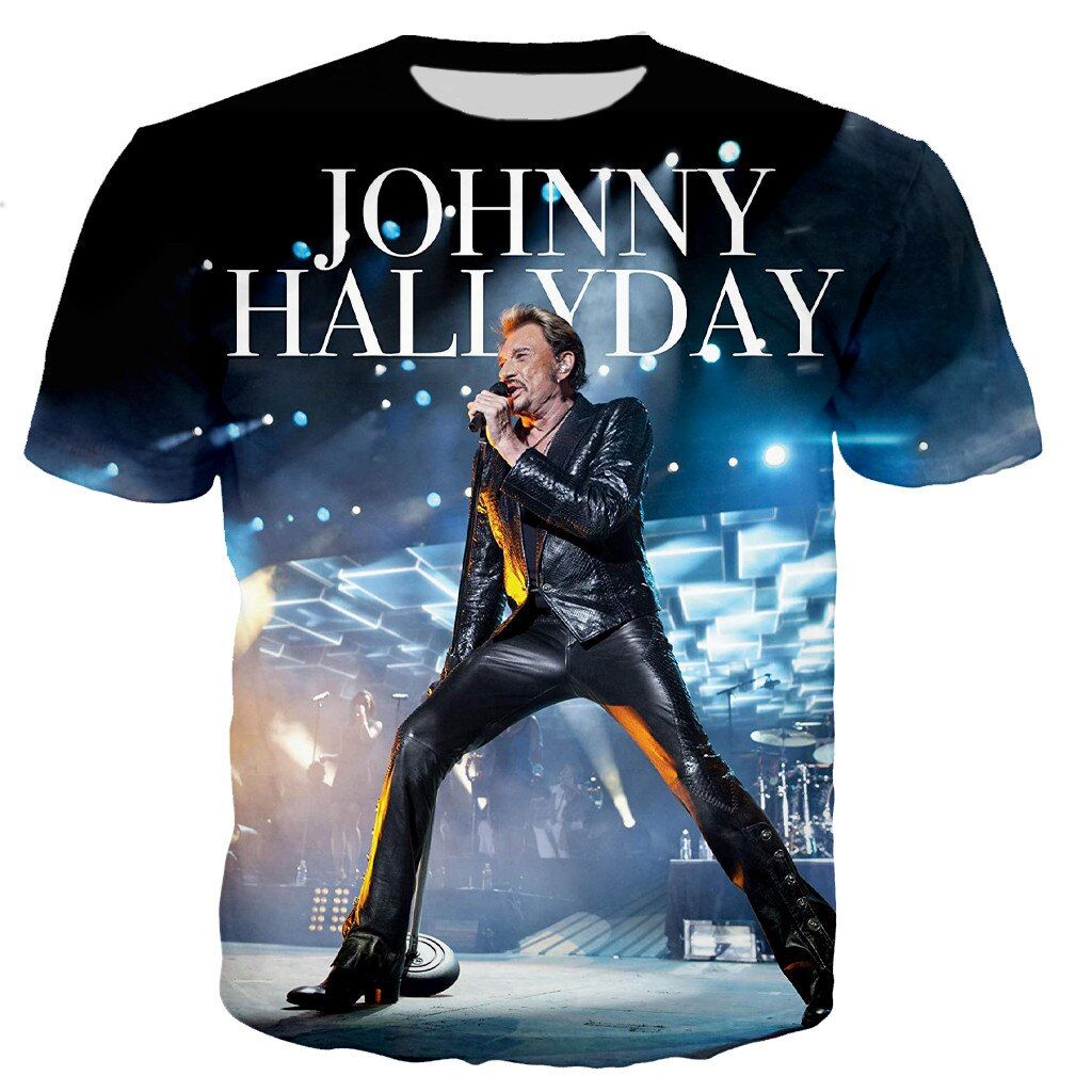 Johnny Hallyday 3D Printed T Shirt Men Women Summer Fashion Casual Style T-shirt Hop Harajuku Streetwear Oversized Tops