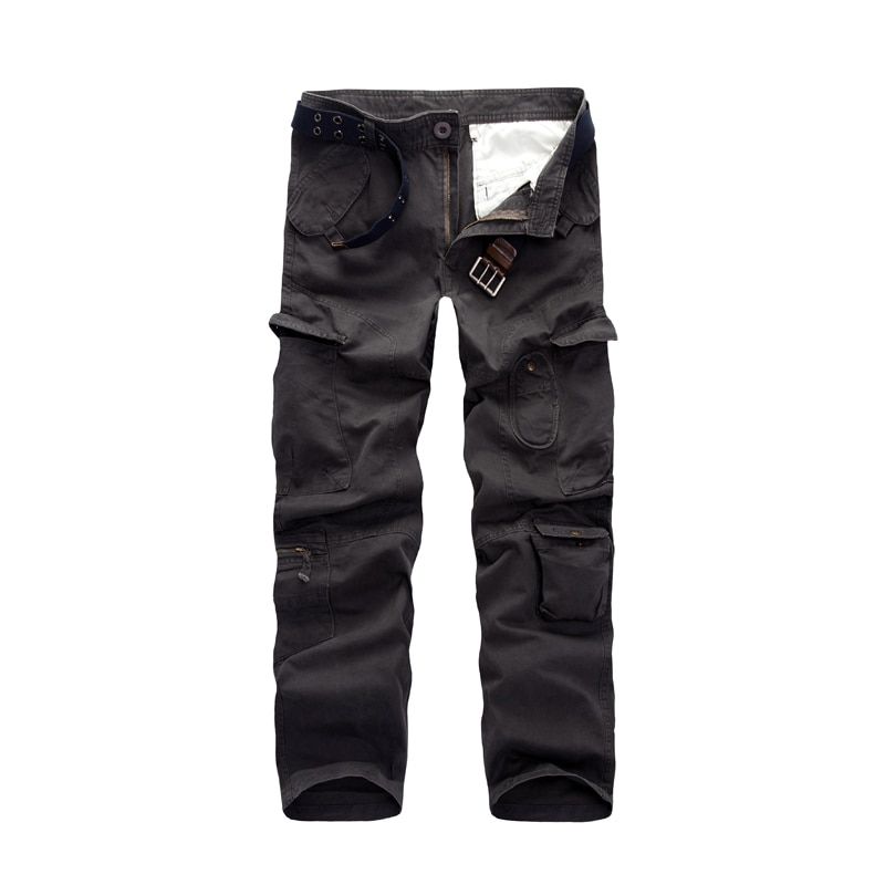MIXCUBIC tactical pants baggy Multi-pocket washing cotton pants male solid color cargo pants men casual Tooling pants 28-40