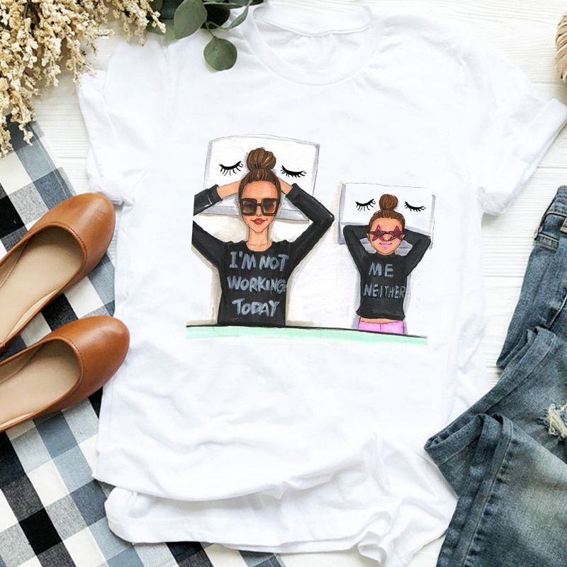 Women Shirt 90s Trend Aesthetic Fashion Clothes Girl Mom Mother Fashion Ladies Graphic Printed Tee Top Tshirt Female T-shirt
