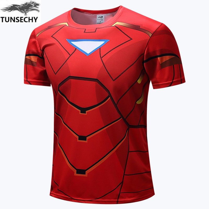3DT shirt men's cosplay red Iron Man summer fashion short-sleeved Harajuku streetwear 3D printed T-shirt