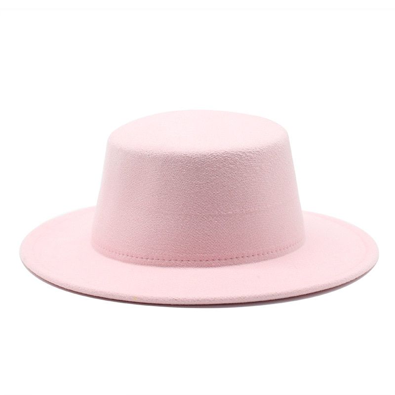 Women Wool Felt Hats White Wide Brim Fedoras for Wedding Party Church Hats Pie Fedora Hat Floppy Derby Triby Hats Base