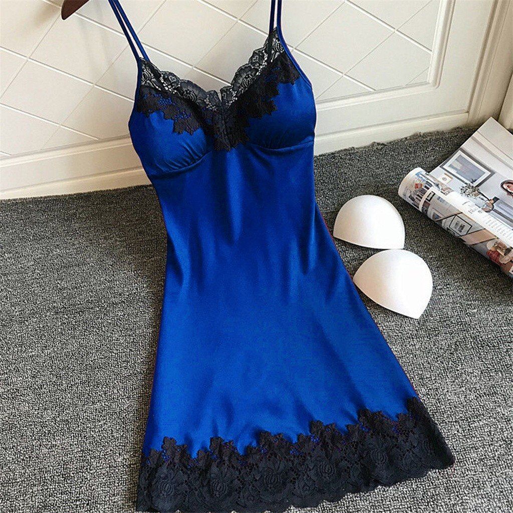 Women's Pajamas Satin Sleepwear Pijama Underwear Nightwear Pajama Sets Nightdress Pyjamas y Lingerie Nightie With ChPads