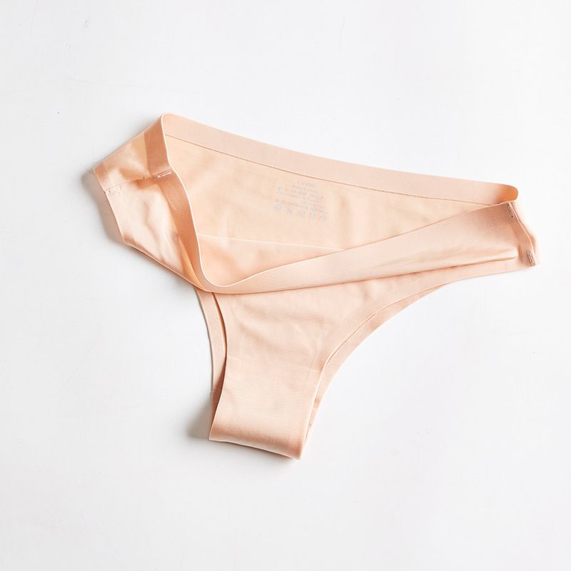 Silk Satin Panties for Women Seamless Thongs Sports Underwear T-Back Skin-Friendly Lingerie Comfortable Intimates for Female