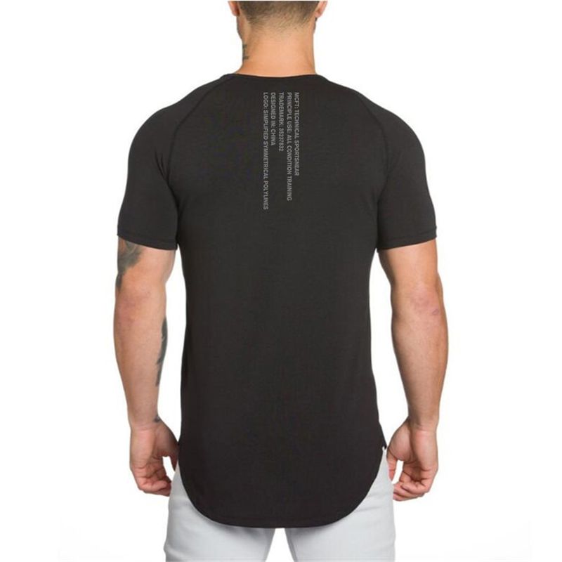 Muscleguys Gym t shirt Men Fitness Workout Cotton T-Shirt Bodybuilding Workout Skinny Tee shirt Summer Casual Sports Clothing