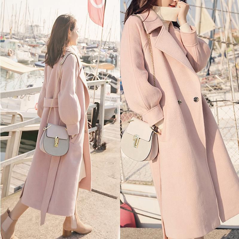 Women Autumn And Winter Long Coat Female Double-sided Cashmere Woolen Trench Coat