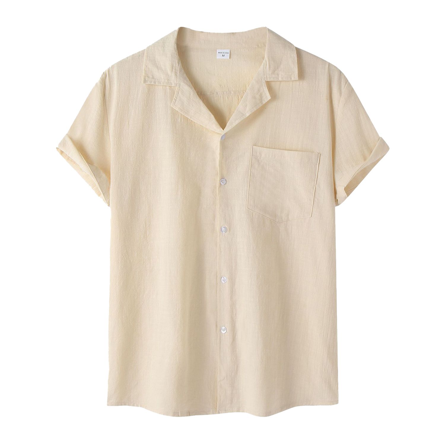 Shirt Top Short Sleeve Turn Down Collar Shirt