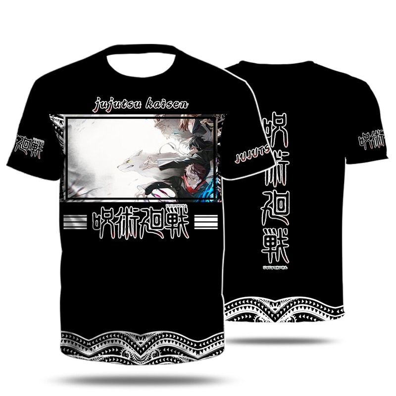 In 2021 Anime Clothes Jujutsu Kaisen Fushiguro MeguT-Shirt Round Neck Uni Women Child Short Sleeves Casual Soft Asian Size