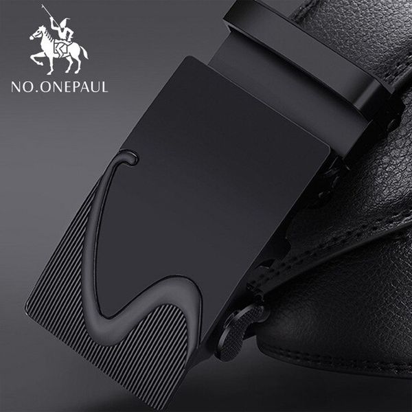 NO.ONEPAUL Leather Brand Black Belts Luxury Mens Belts Automatic Buckle Fashion Belts For Men Business Popular Male two leather