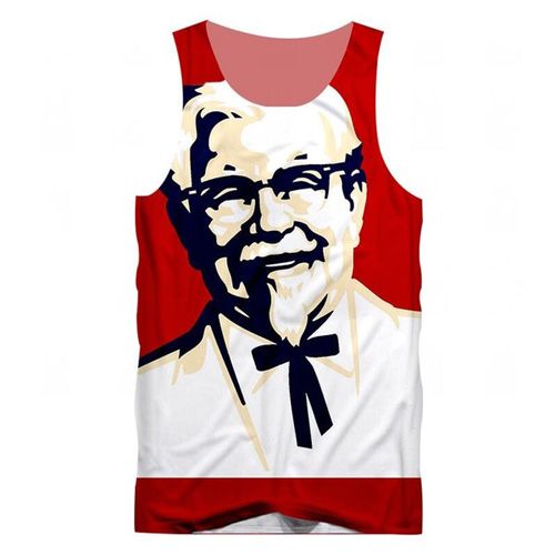 KFC Kentucky Fried Chicken Fashion 3D Print Men Women Casual Summer Vest