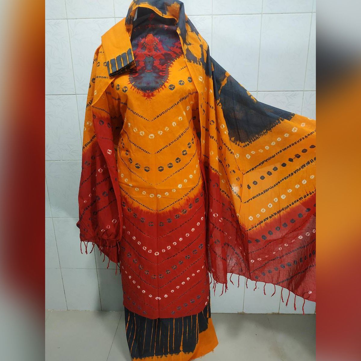 Unstitched Batik CottonSalwar Kameez For Women