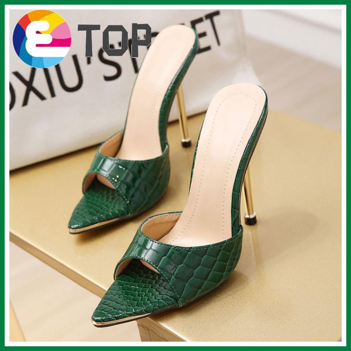 5 inches High Heels Mules for Women With Heels Sandals Ladies Stiletto Snake High Heeled Sippers Size 35-41
