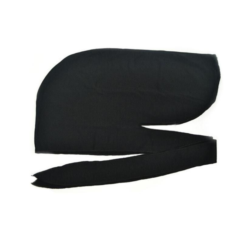 Du-rag Scarf Head Wrap Rap Band Tie Down Outdoor Sports Solid Bandanas Men Women Children Cap Headwear Black/white