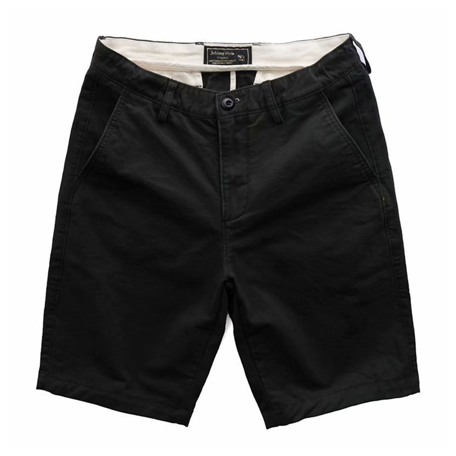 Cargo Shorts Solid Color Zip Closure Men Mid Rise Pockets Shorts for Daily Wear