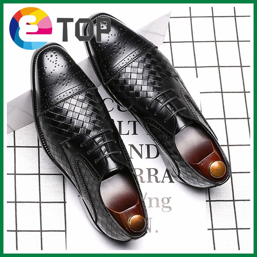 New Style Men Shoes Square Toe Formal Dress Leather Shoes Italian Loafers Party Wedding High Quality Brogue Shoe