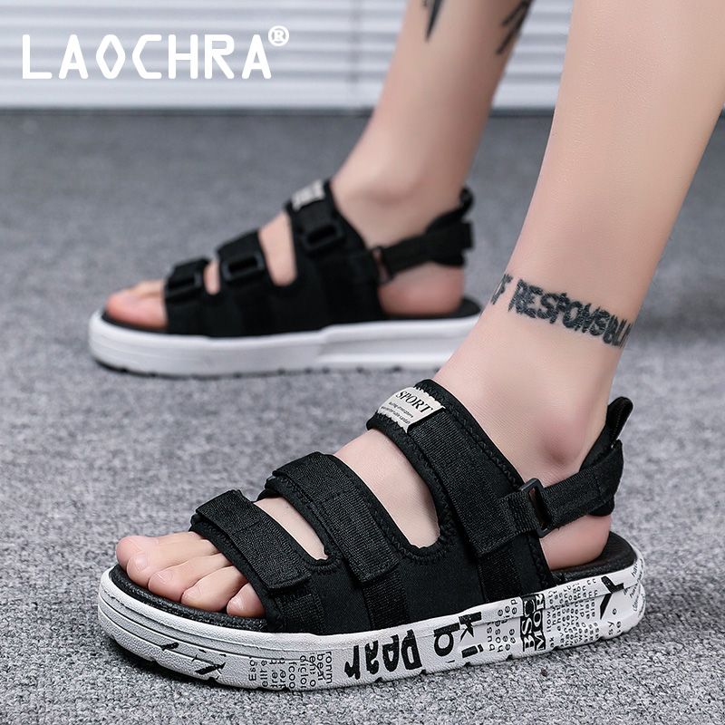 Unisex Sandals Men Fashion Korean Trend Beach Sandals Big Size 36-45 Non Slip Black White Casual Shoes Men Roman Men Shoes