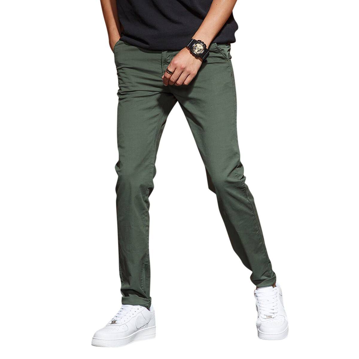 Nazara Slim-Fit Chino Gabardine Pants - Olive