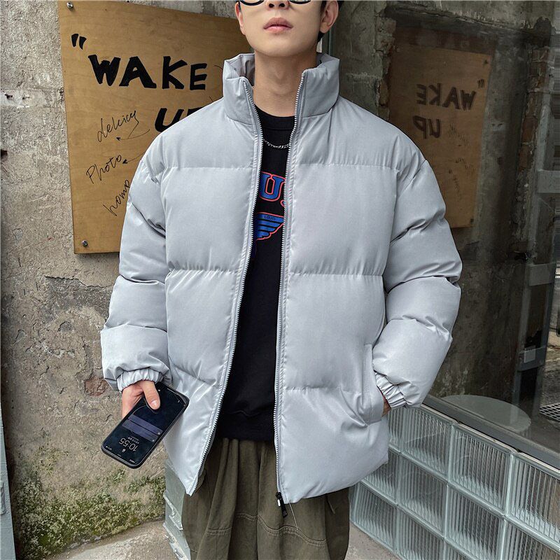 Thicken Warm Jackets Mens Winter Street UniLoose Hop High Street All-match Stand Collar Puffer Jackets