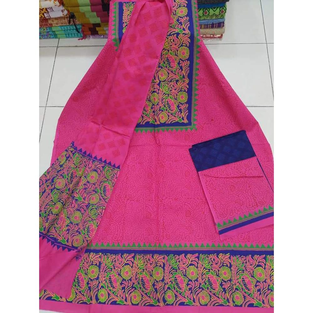 Unstitched Cotton Block Printed Salwar Kameez for Stylish fitting