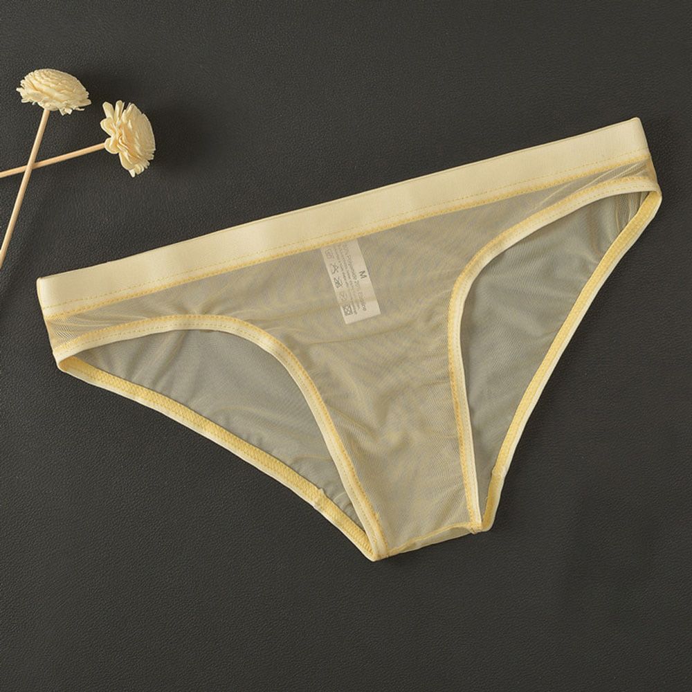Sexy Men's See-through Briefs Sheer Mesh Pouch Underpants Stretchy Soft Solid Personal Men Panties Extroic Lingerie
