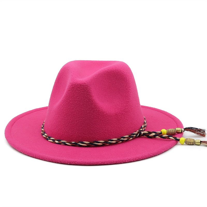 New Wool Wide Brim Floppy Felt Trilby Bowknot Fedora Hat For Elegant Womem Ladies Winter Auturmn Cashmere Gangster Church Hat