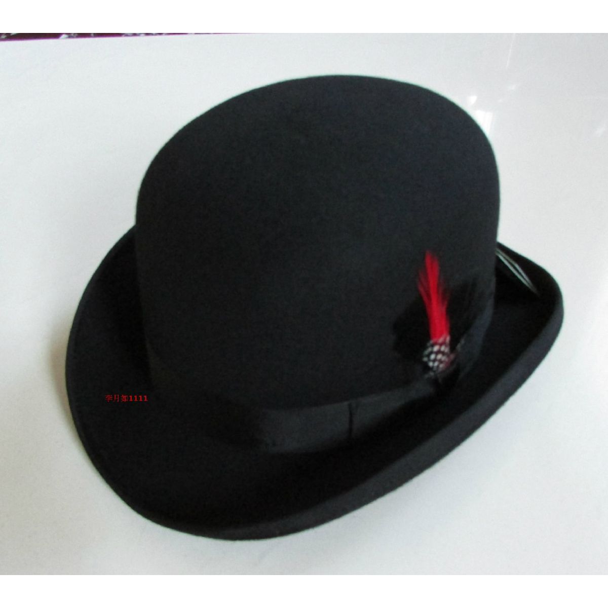 100% Wool Derby Hat Uni Bowler Hats Wool Felt Fedora Hats Derby Bowler Hats Feather Decorate B-8134