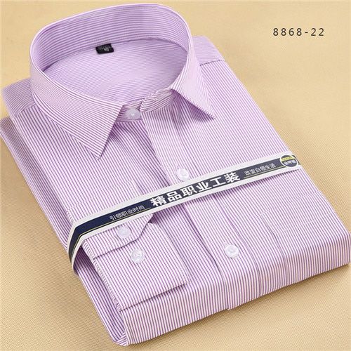 Tnewest recommend S to 8xl plus simple style business men's plaid/striped dress shirts long sleeve turndown collar easy care