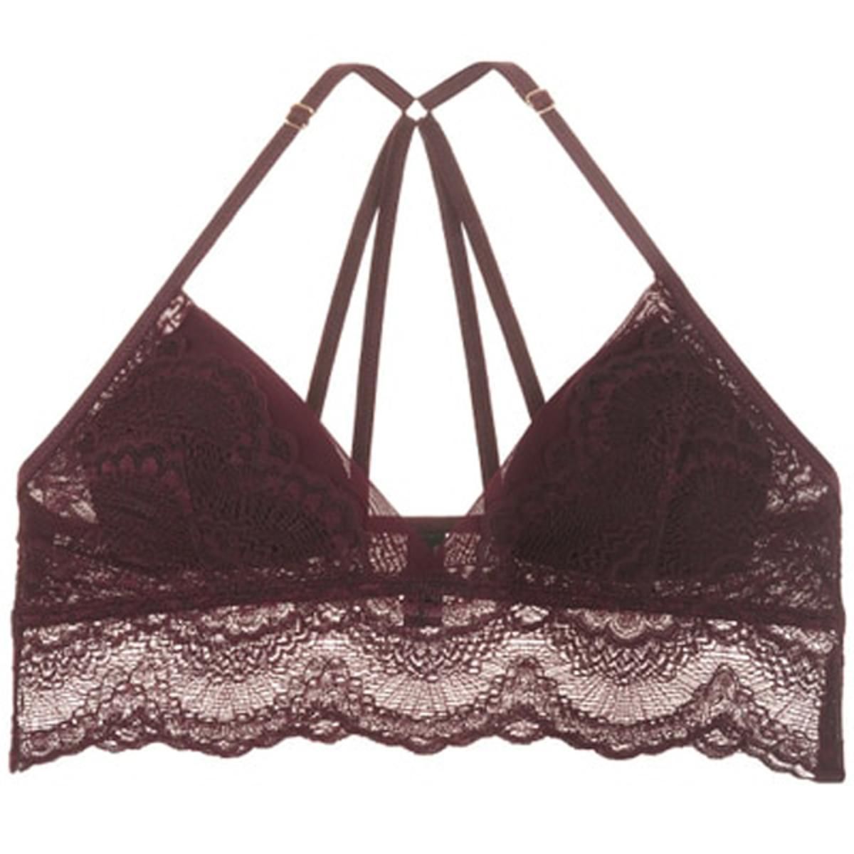 Full cup super thin  sweet lace, no steel ring deep V girl breathless thin bra