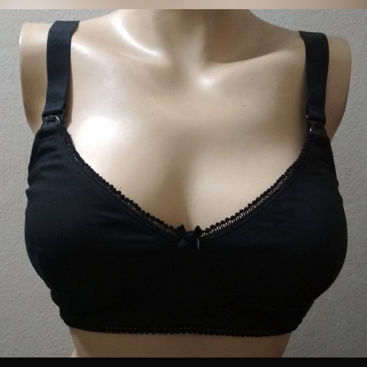 Cotton Bra Wire Free Black Color for Women