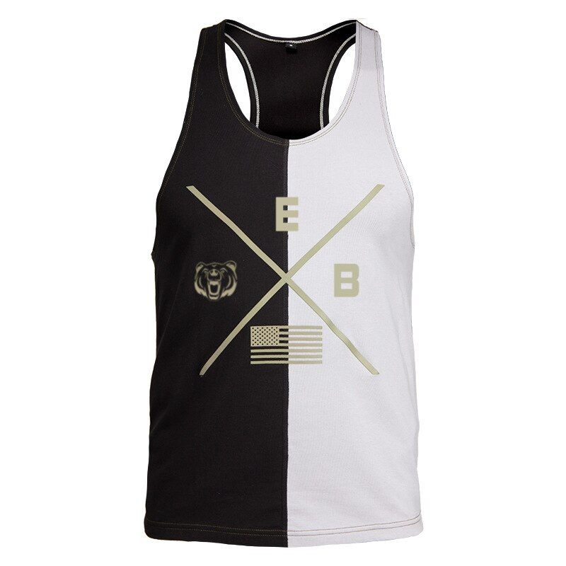 Gym Men Sleeveless Srtswear Workout tatops cotton Stitching alphalete bodybuilder top fitness tanktop men Bodybuilding vest