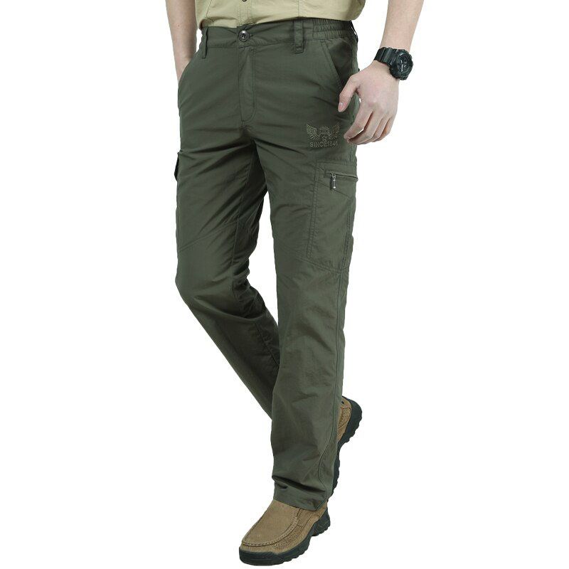 Thin   Pants  Cargo Trousers Men Waterproof Quick Dry Breathable Pants Male Casual Slim Bottom Trouser 4XL