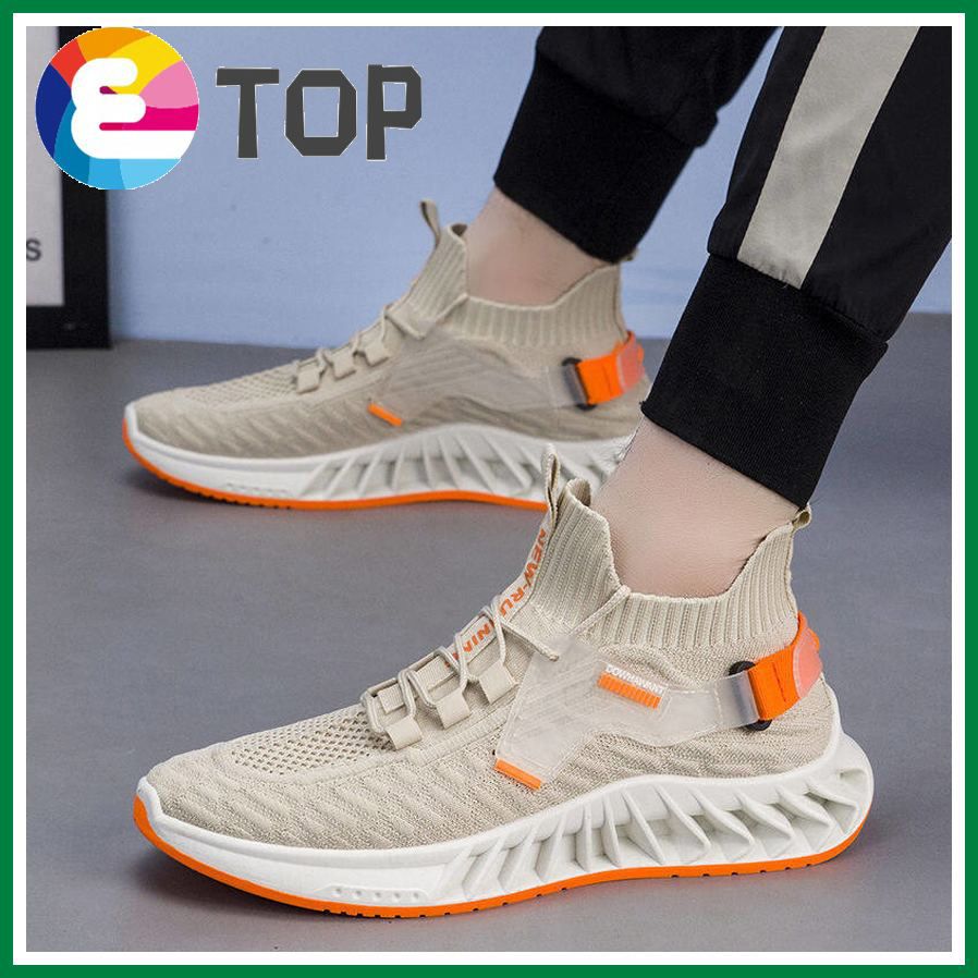 Shoes for Men Sneakers for Men Casual sports shoes knitted mesh breathable small white shoes Running fitness shoes mesh socks men's shoes