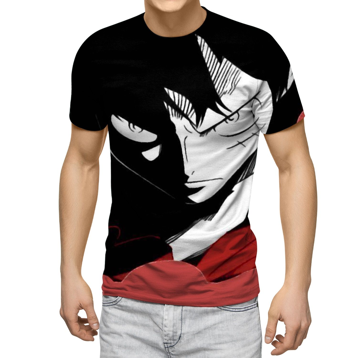 Anime One Piece Tshirt Men's T-shirt Monkey D. Luffy Children's Clothing Luffy T shirt Cartoon Clothes Quick-drying Shirt