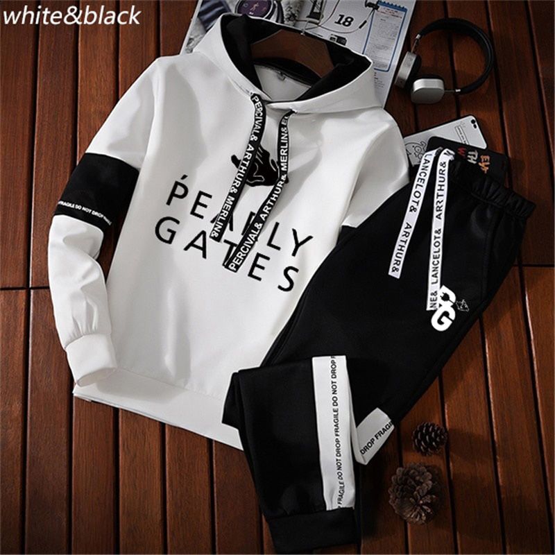Autumn Winter Adios Men's Hoodies+Pants Two Pieces Sets Casual Tracksuit Male Sportswear Gym Clothing Sweat Suit