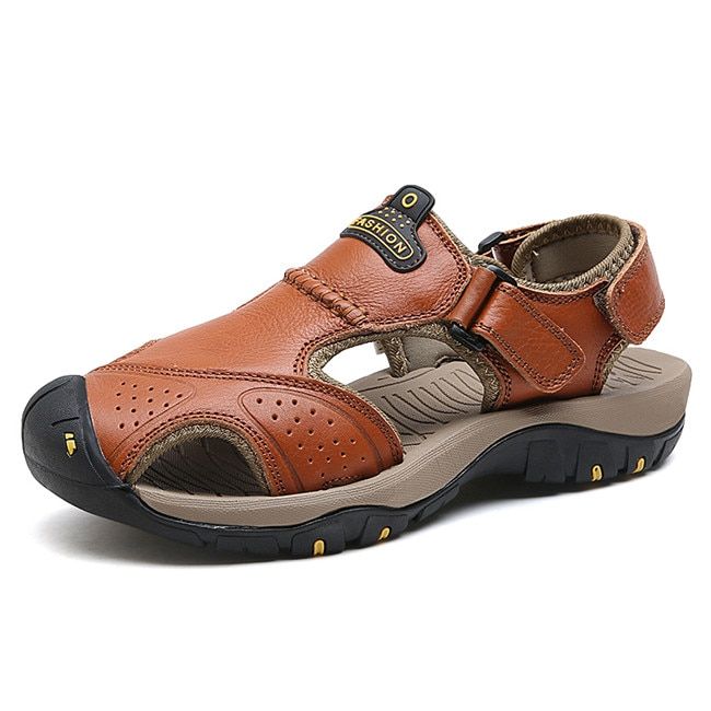 MIXIDELAI New Summer Men's Shoes Outdoor Casual Shoes Sandals  Leather Non-slip Sneakers Men Beach Sandals Big Size 38-46