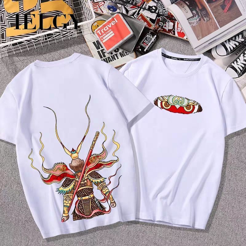 IELGY summer national tide Chinese style ins tide brand short-sleeved t-shirt male trend wild