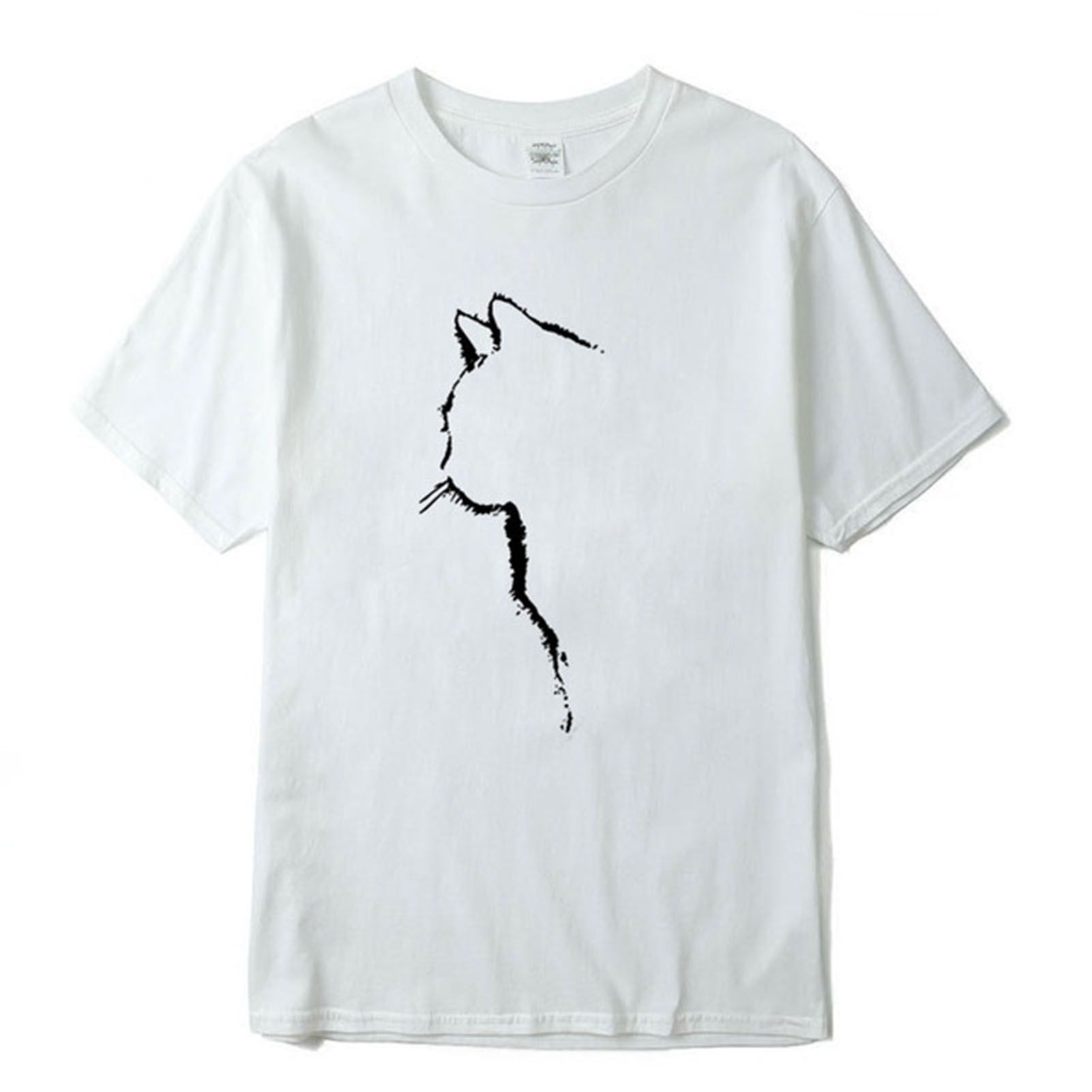 Summer T-shirt Contrast Color Uni O Neck Summer Blouse